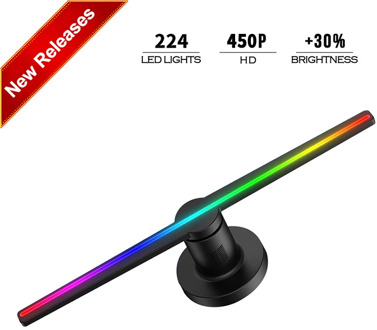 GIWOX 3D Hologram Fan Projector 42cm- 224 LED Beades And 450PX 3D Advertising LED Fan Holographic 3D Image and Video Projector