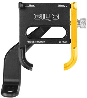 Giyo G-002 Aluminium Verstelbare Telefoon Houder Scooter Mount Motorcycle Mobiel Stuur Stand zwart goud