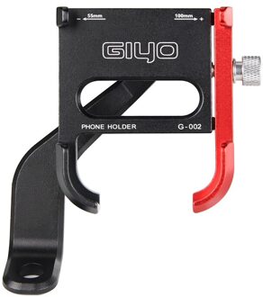 Giyo G-002 Aluminium Verstelbare Telefoon Houder Scooter Mount Motorcycle Mobiel Stuur Stand zwart rood