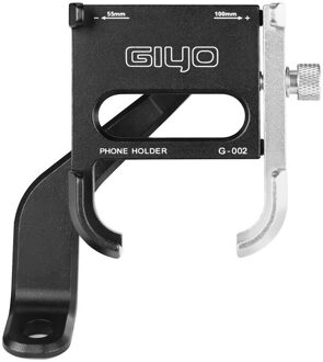 Giyo G-002 Aluminium Verstelbare Telefoon Houder Scooter Mount Motorcycle Mobiel Stuur Stand zwart zilver