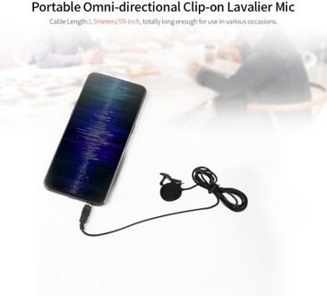 GL-119 3.5AUX Lavalier Microphone Omni Directional Condenser Microphone Superb Sound for Audio and Video Recording Black