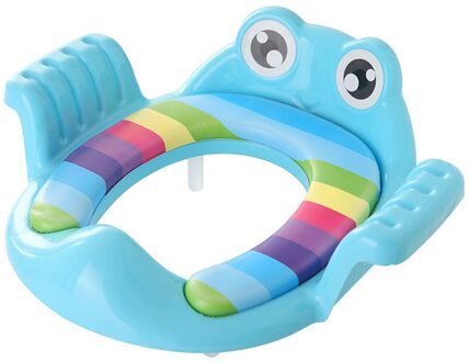 Glad Anti-Slip Veilig Plastic Outdoor Potty Seat Baby Cartoon Baby Kids Animal Shape Toilet Training Reizen Kussen Blauw