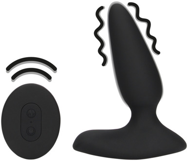 Glad Vibrerende Anale Plug met Afstandsbediening - Drop Black