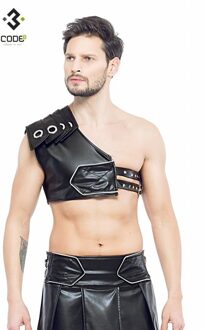 Gladiator Harnas met zilverkleurige bies (3XL/4XL) - Maat: 3XL/4XL