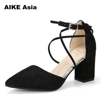 Gladiator Sandals Women Shoes Sexy Pointed Toe Pumps Womens Green Ladies Shoe Zapatos Mujer High Heels Wedding Plus Size 34-40