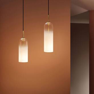 Glam hanglamp, glas wit, hoogte 31 cm wit, transparant, goud