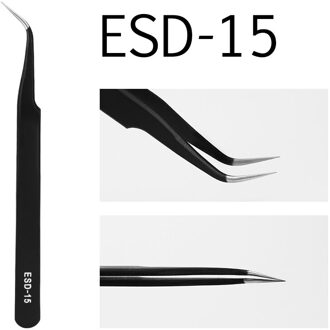 Glamlash Esd St Sa 6A-SA Serie Anti-Statische Pincet Gebogen Tweezer Straight Tip Tweezer Make-Up Tool ESD-15