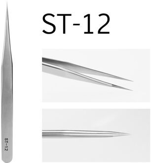 Glamlash Esd St Sa 6A-SA Serie Anti-Statische Pincet Gebogen Tweezer Straight Tip Tweezer Make-Up Tool ST-12