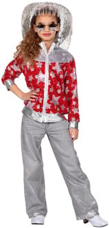 Glamorous Pailletten Jasje Sterren Meisje Rood Rood - Zalm, Multikleur - Print