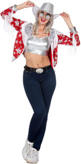 Glamorous Pailletten Jasje Sterren Vrouwen Rood Rood - Zalm