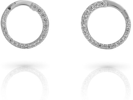 'Glamour' Dames 925 Sterling Zilveren Oorbellen met Hangertje - Zilver ZO-7549 - One Size