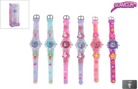 Glamour meiden analoog horloge met licht verschillende