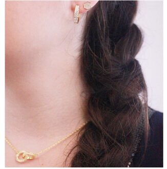 Glamour oorbellen - Oostenrijks kristal Wit & Goud - One Size