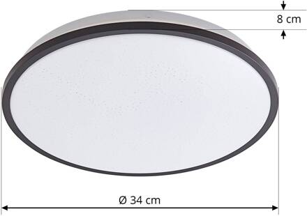 Glane LED plafondlamp IP44 sterreneffect zwart, wit