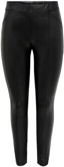 Glansende Effect Imitatieleren Legging: Zwart Only , Black , Dames - S,Xs