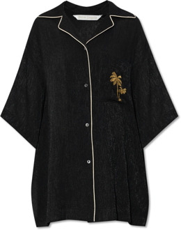 Glanzend overhemd Palm Angels , Black , Dames - S,Xs