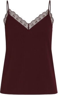 Glanzende top met kant Ipso  bordeaux - 34,