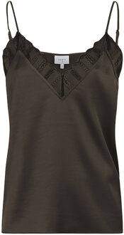 Glanzende top met kant Ipso  bruin - 42,