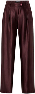 Glanzende wide leg pantalon Annis  bordeaux - 36,38,40,