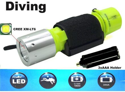 Glare Zaklamp Duiken Onderwater Lange Afstand Waterdichte T6 Led Duiken Zaklamp Hand Fakkel Ultra Bright Lamp Outdoor Gereedschap