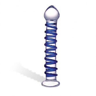 Glas Blue Spiral Glazen - Dildo