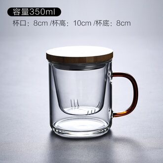 Glas Chinese Stijl Thee Mok Met Deksel Filter Koffie Kopjes Thee Set Mokken Bier Drinken Kantoor Mok Transparant Drinkware Glas cups Nieuw Licht Geel