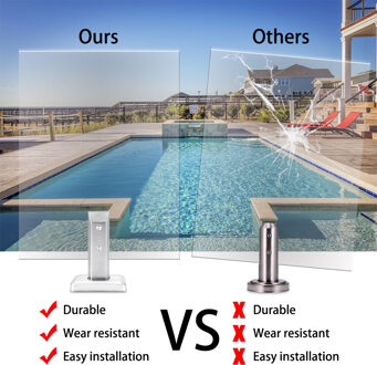 Glas Clam Hek Klem Ronde Rvs Klem Houder Beugel Clip Voor Glas Plank Spigots Trappen Zwembad Spon Glas