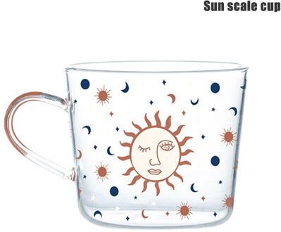 Glas Cup Grote Thee Water Glazen Mok Crystal Mlik Drinkware Coffe Beker Ontbijt Kantoor Huishoudelijke Paar 500Ml Schaal zon