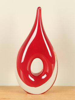 Glas decoratie rood, 28 cm