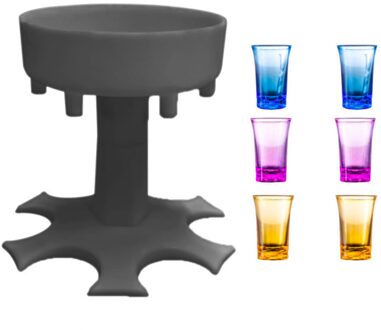 Glas Dispenser Grijs Zes Manieren Meerdere Bar Accessoire Drinken Games 6 Shot Party Wijn Gereedschap Borrelglas Dispenser grijs A2