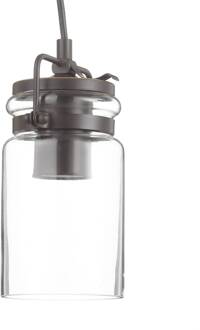 Glas-hanglamp Brinley met één lampje antiek brons, helder