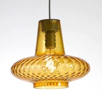 Glas hanglamp Giulietta, barnsteen grijs, amber-transparant