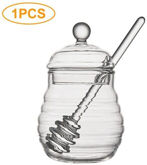Glas Honing Jar Hoge Borosilicaatglas Keuken Honing Pot Met Dipper En Deksel Opslagtank Container Voor Honing Siroop 320/410Ml S1