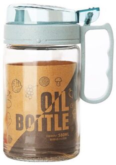 Glas Keuken Olie & Azijn Opslag Dispenser Lekvrije Sojasaus Cruet Glas blauw