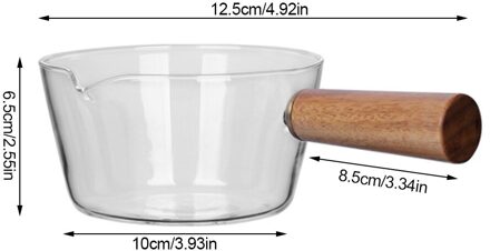 Glas Kookpot Melk Instant Noodle Pot Soep Voorraad Pap Potten Houten Handvat Open Vlam Verwarming Keuken Kookgerei Pot 400ML