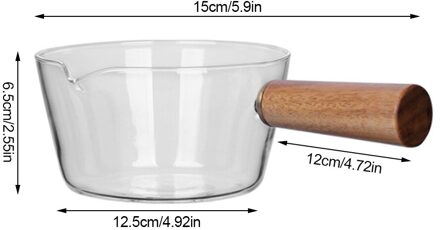 Glas Kookpot Melk Instant Noodle Pot Soep Voorraad Pap Potten Houten Handvat Open Vlam Verwarming Keuken Kookgerei Pot 600ML