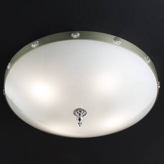 Glas-plafondlamp Elegantia in chroom mat chroom, wit