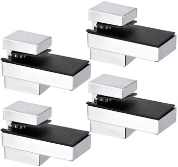 Glas Plank Beugel, glasklem Effen Zinklegering Verstelbare Muurbevestiging Voor 4-15Mm Hout Of Glas Planken, 4 Stuks