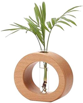 Glas Planter Voortplanting Stations Desktop Vaas Reageerbuis Vaas Met Houten Stand Terrarium Hydrocultuur Indoor Home Decor
