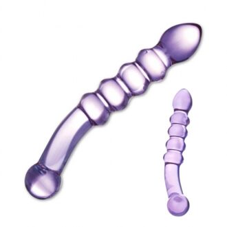 Glas Purple Rain Ribbed Glazen - Dildo