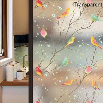 Glas Raamsticker Zelfklevende Statische Cling Privacy Window Film Anti Uv Isolatie Raamstickers Voor Glas Keuken Thuis decor transparant / 30x100cm