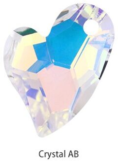 Glas Rhinestones Skew Hart Ketting Vrouwen Crystal Glitter Hangers Strass Decoratie voor Kleding Trui Kettingen Pendan kristal AB