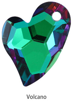 Glas Rhinestones Skew Hart Ketting Vrouwen Crystal Glitter Hangers Strass Decoratie voor Kleding Trui Kettingen Pendan Volcano