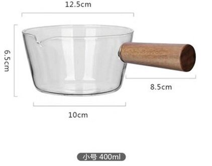 Glas Saus Pan Met Open Schenktuit Koffie Melk Warmer Babyvoeding Soep Chocolade Melting Pot Met Houten Handvat Keuken kookgerei geel