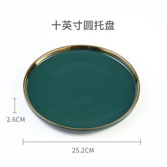 Glas Transparant Deksel Fruitschaal Keramiek Afternoon Tea Cake Tray Glas Cover West Point Lade Taart Plaat Fruit Dessertbord tray--10 inches