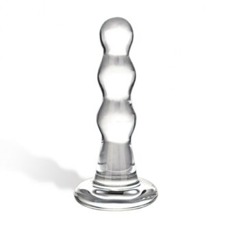 Glas Triple Play Beaded Glazen Butt - Buttplug