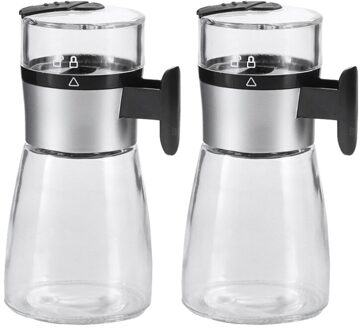 Glas Verzegelde Vochtbestendige Zout Suiker Fles Spice Peper Shaker 5G Push Type Kruidkruik Keuken Gadgets,2 Pcs