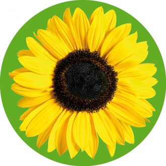 Glas viltjes met zonnebloem 10x Multi