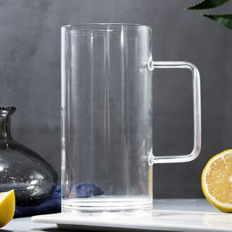 Glas Water Beker Met Deksel, Grote Capaciteit Drank Sap Cup, hoge Temperatuur En Anti-Brandwonden Bier Mok Met Handvat 700Ml