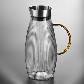 Glas Water Koeler Grote Capaciteit Explosieveilige Water Cooler Set Huishoudelijke Sap Pot Glas Pitcher Pitcher Glas geel handvat